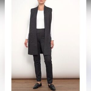 NWT TOP DESIGNER VEST & PANT BLACK/WHITE CHECK SET-XS